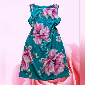 Alyx Teal and Pink Floral Kids Dress
